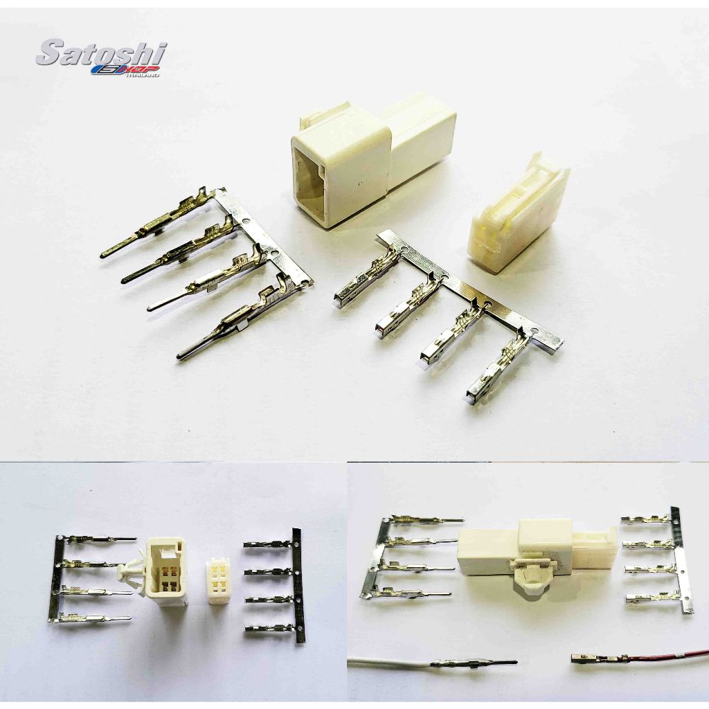 ปลั๊กแท้ TOYOTA 4 PIN ผู้ และ เมีย พร้อมพิน สำหรับ เชื่อตาอสายรองรับ 1-4พิน