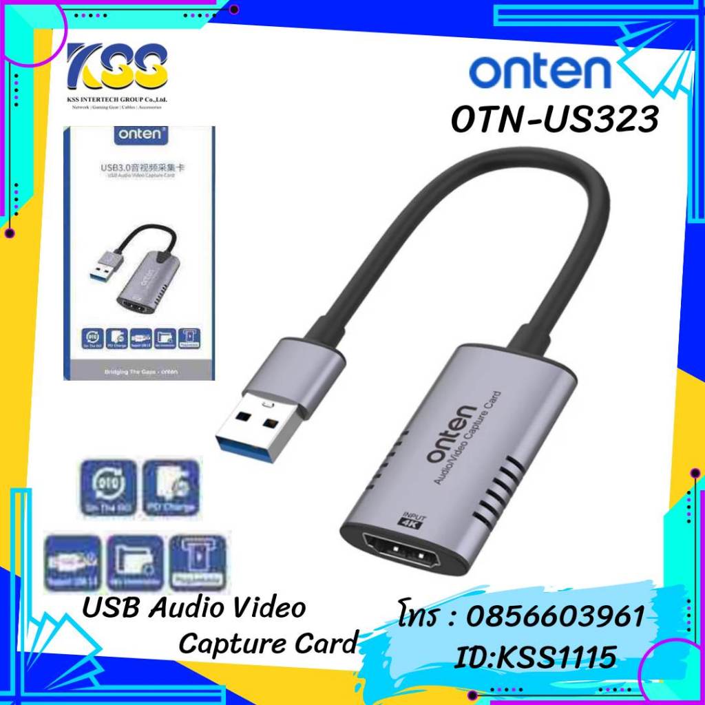 ONTEN รุ่น OTN- US323 USB 3.0 Audio Video Capture Onten USB3.0 4K