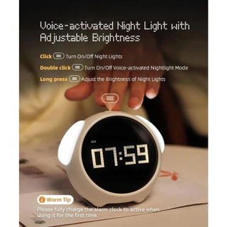 นาฬิกาปลุกอัจริยะ LED Emoji Clock บอกอุณหภูมิ มีไฟ ชาร์จได้ Night Light Alarm Multi-Function / Maclock 80s Clock