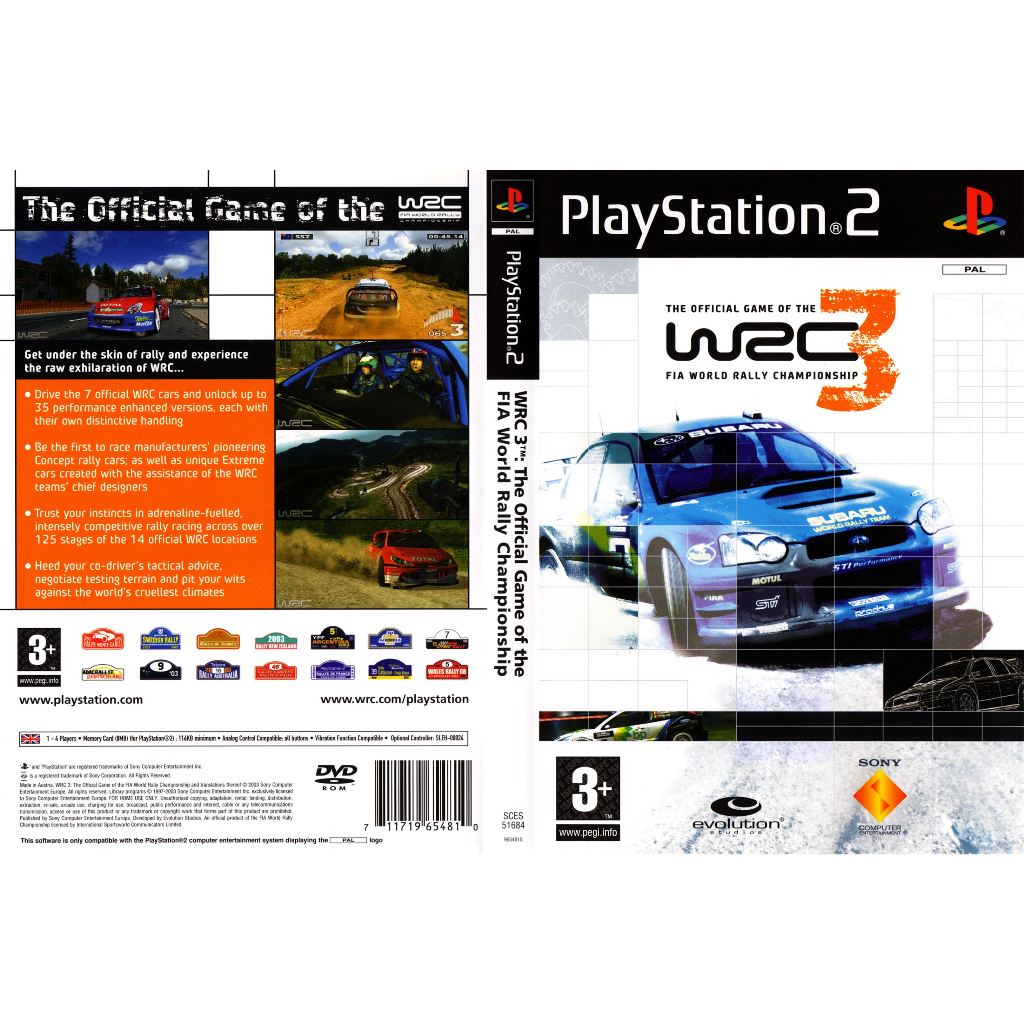 แผ่นเกมส์ PS2 WRC 3 - The Official Game of the FIA World Rally Championship สกรีนแผ่น คุณภาพ ส่งไว (DVD)