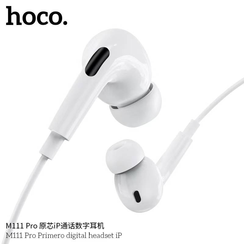 Hoco M111 หูฟัง iOS ไม่ต้องต่อบลูทูธ ไมค์ในตัว มีปุ่มคอนโทรล เพิ่ม-ลดเสียง รับสาย เล่นเพลง