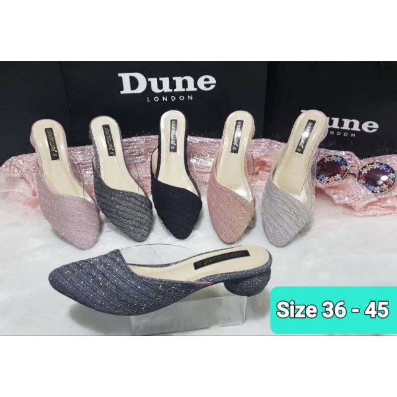 รองเท้าเปิดส้น ฺSize 36 - 45  Bigsize Dune แบบส้นกลม สูง 1 นิ้วคะ เนื้อกริสเตอร์ วิ้งวิ้ง ใส่สวย น่ารักมาก ๆ คะ