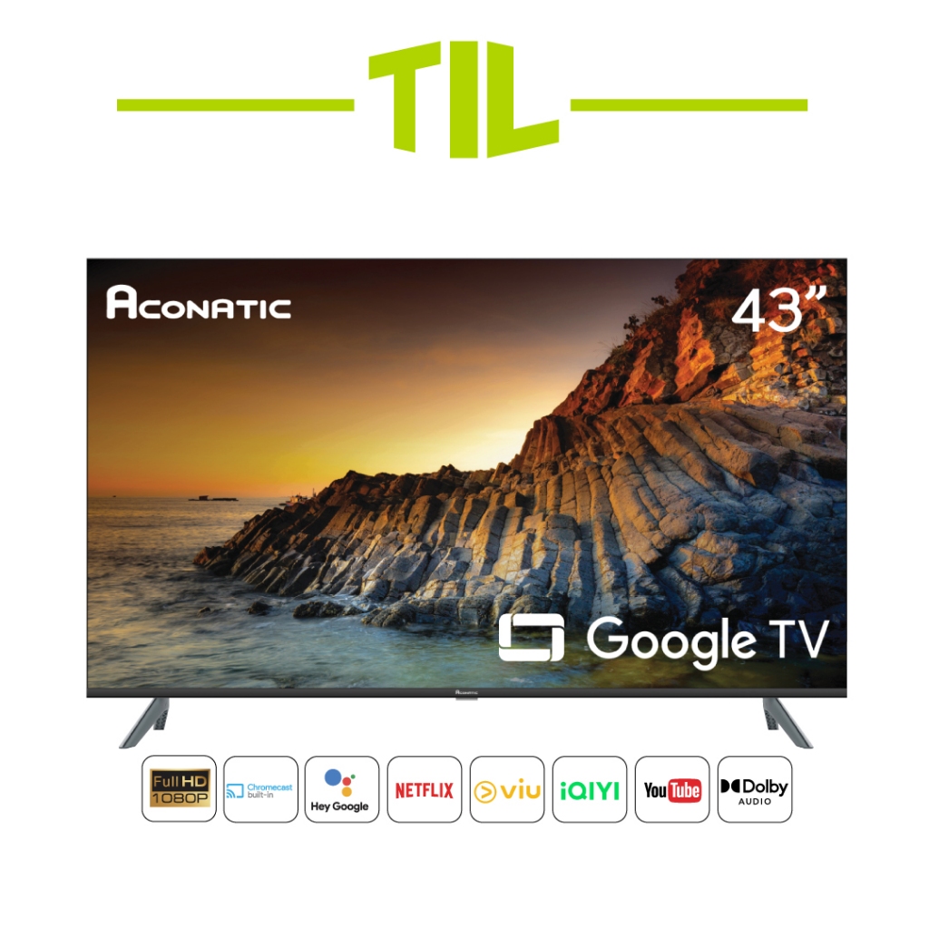 Aconatic Google TV FHD รุ่น 43HS700AN ขนาด 43 นิ้ว รองรับ WiFi ระบบปฏิบัติการ Google/Netflix &amp; Youtube (รับประกัน 3 ปี)