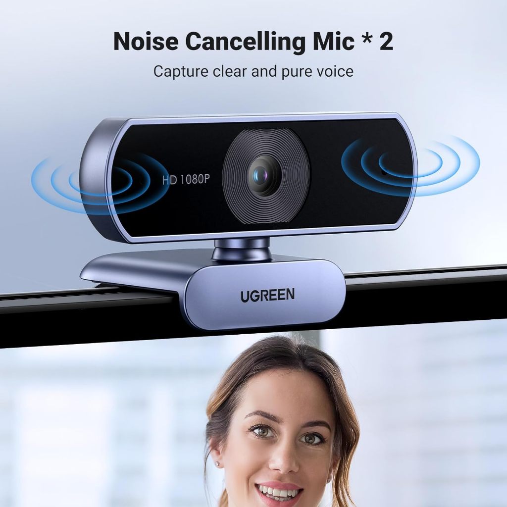 UGREEN รุ่น 15728 USB Webcam กล้องเว็บแคมไมโครโฟนคู่ชัดระดับ HD สำหรับการสตรีมและประชุมออนไลน์