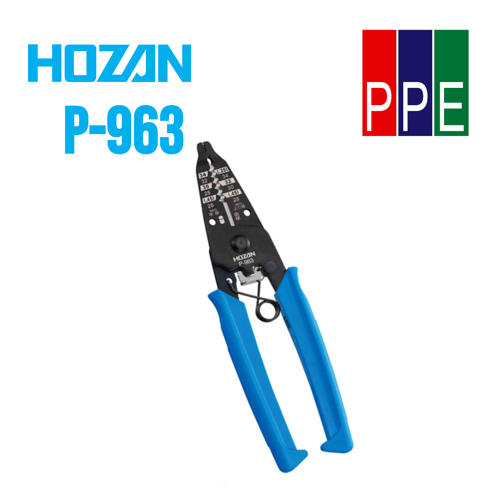 P-963 [HOZAN] คีมปลอกสายเดี่ยว AWG Wire stripper
