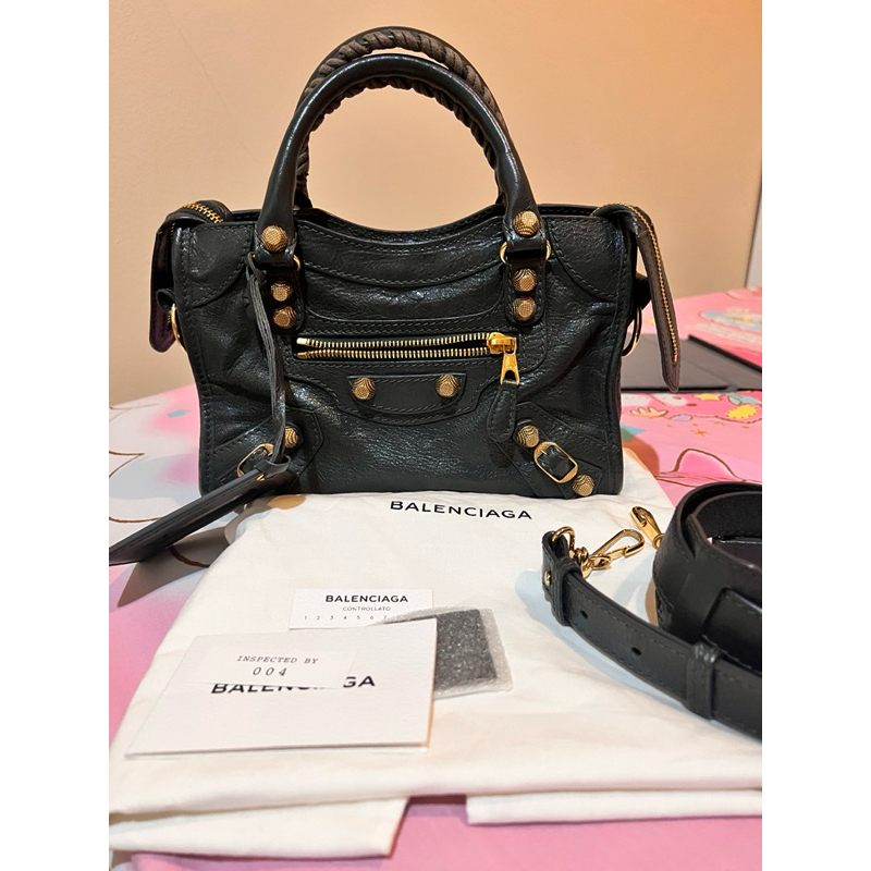 balenciaga mini city stamp D ปี 16 สีเทาเข้ม