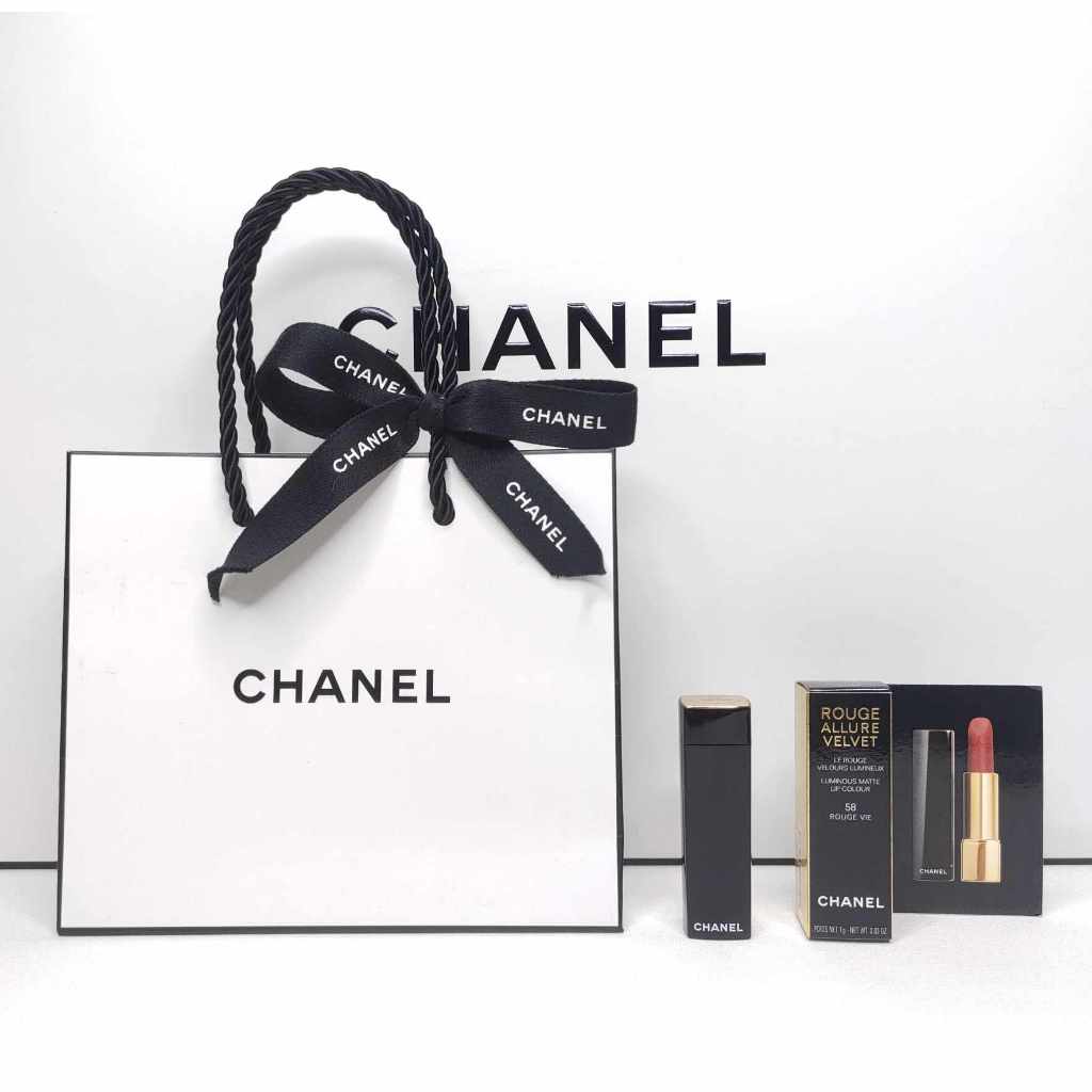 CHANEL ROUGE ALLURE VELVET ของแท้💯 Chanel Lipstick ลิปสติก Chanel Cosmetic Bag Chanel กระเป๋าเครื่องสำอาง ลาบูบู้ Labubu