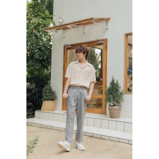 KINS | Slacks Pansts กางเกงสแล็ก กางเกงสแล็คทรงกระบอก กางเกงขายาว เอวสม็อค (รหัส : KN219)