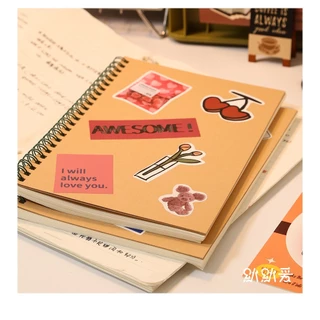 (P-192) สมุดจดบันทึก ลายเส้น เขียนหนังสือ ปกสีน้ำตาล มินิมอล ขนาด A5 จำนวน 36 และ 60 แผ่น