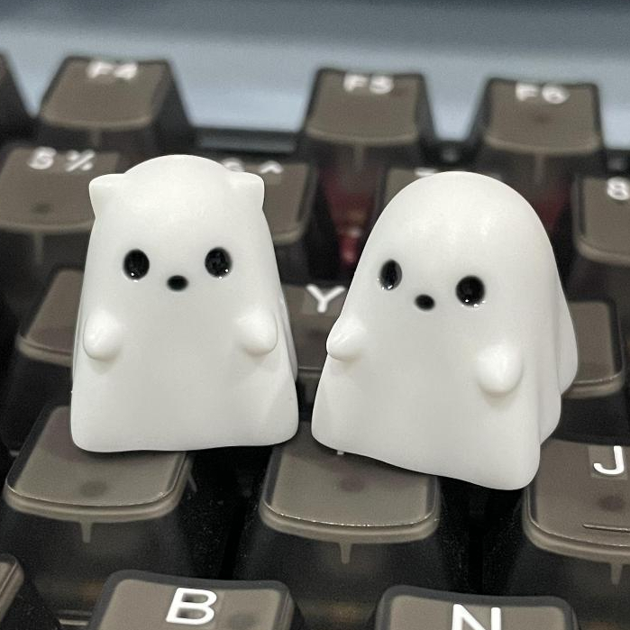 คีย์แคป boo cat & the boo ʕ´• ᨓ •`ʔ keycap Resin Halloween คีย์แคปฮาโลวีน