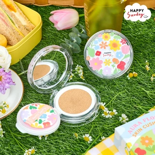 [กด 2 ชิ้น เพื่อรับ 1 แถม 1] [EXP09/2026] HAPPY SUNDAY AURA FLORA SKIN CUSHION | คุชชั่นดอกไม้