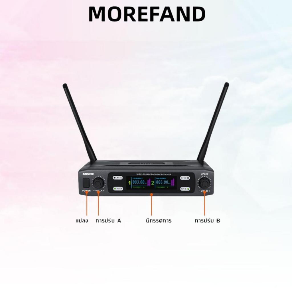 GLXD8 ไมโครโฟนไร้สายหนึ่งสำหรับสอง 2 ไมโครโฟนแบบใช้มือถือ UHF FM 80M ระยะรับป้องกันการเป่านกหวีด KTV