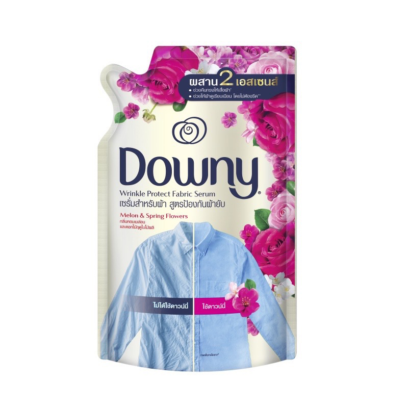 Downy ดาวน์นี่ น้ำยาปรับผ้านุ่ม “สูตรป้องกันผ้ายับ” (กลิ่นเมลอนและสปริงฟลาวเวอร์) 500 ml.