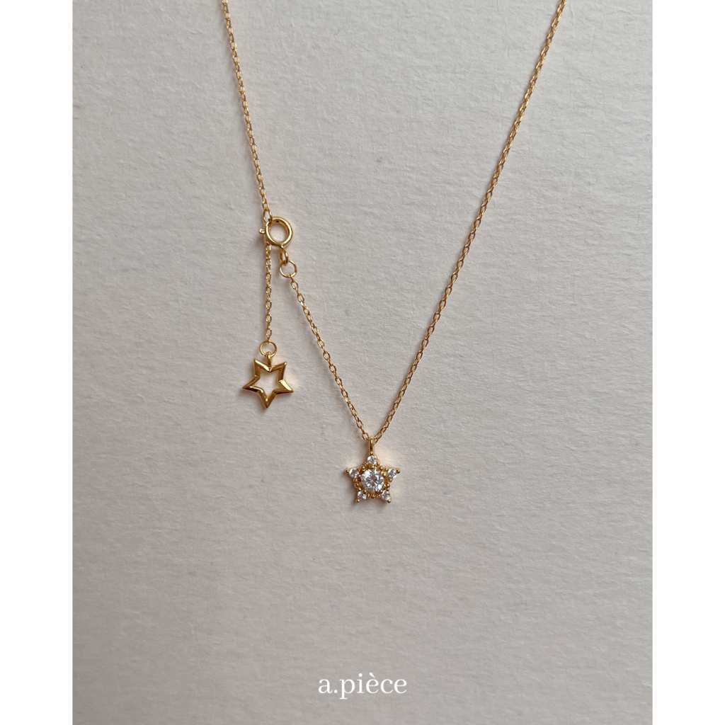 A.piece สร้อยเงินแท้ [all silver 925] Starry necklace
