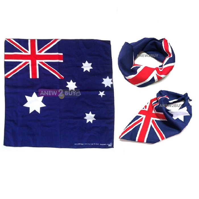 ผ้าพันคอ ผ้าโพกหัว ลายธงออสเตรเลีย (Bandana Australia Flag Scarf Australian Badge)