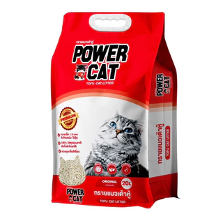 Power Cat Tofu Cat Litter ❤️🐱 เพาเวอร์แคท ทรายแมวเต้าหู้ เกรดพรีเมี่ยม บรรจุ 20ลิตร