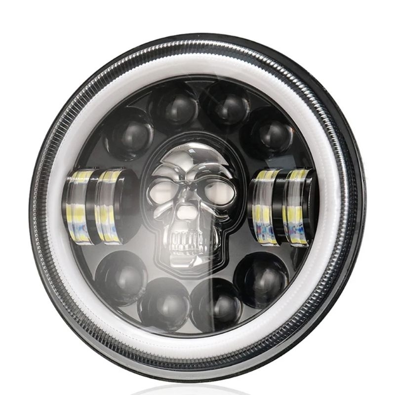 ไฟหน้า LED 7 นิ้ว ลายหัวกะโหลกเปลี่ยนสีได้
