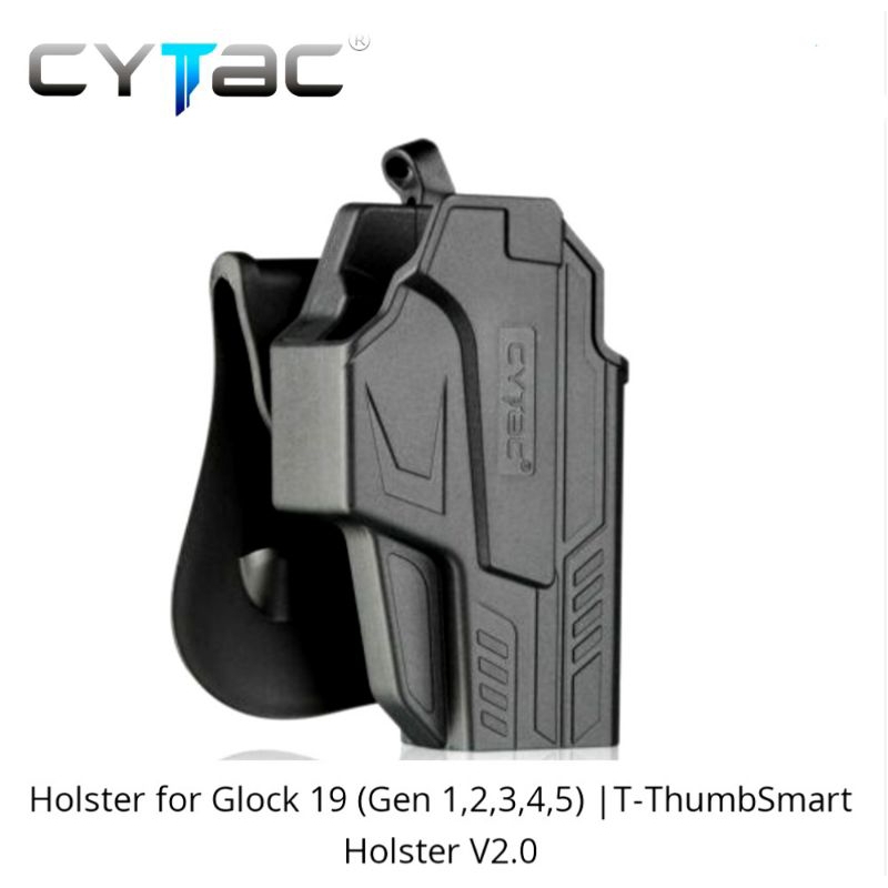 Cytac ซองพกนอก Glock19 Gen 1-5/ G19x/G19 Marinner/G19 Commando (Cytac T-Thumbsmart Holster)