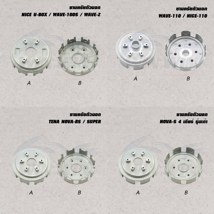 ชามครัชตัวนอก CB100/CG110/JX110/NICE U-BOX/WAVE-100S,110i,110,125,125I/DREAM/TENA/NOVA/DASH/BEAT/LS125/SONIC