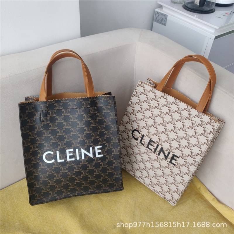 พร้อมส่งจากไทย กระเป๋าถือผู้หญิงแฟชั่น CLEINE ออกงาน หรูๆ ใส่ของได้เยอะ มี 2 สี น้ำตาล ครีม