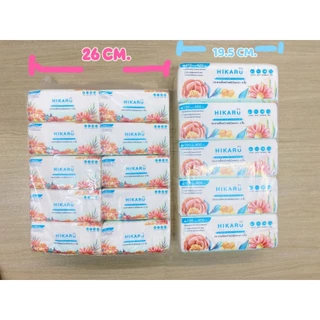 ฮิคารุทิชชู่พรีเมียมไร้ฝุ่นเช็ดหน้าขนาดพกพา หนา 3 ชั้น(1หิ้ว10ห่อ)