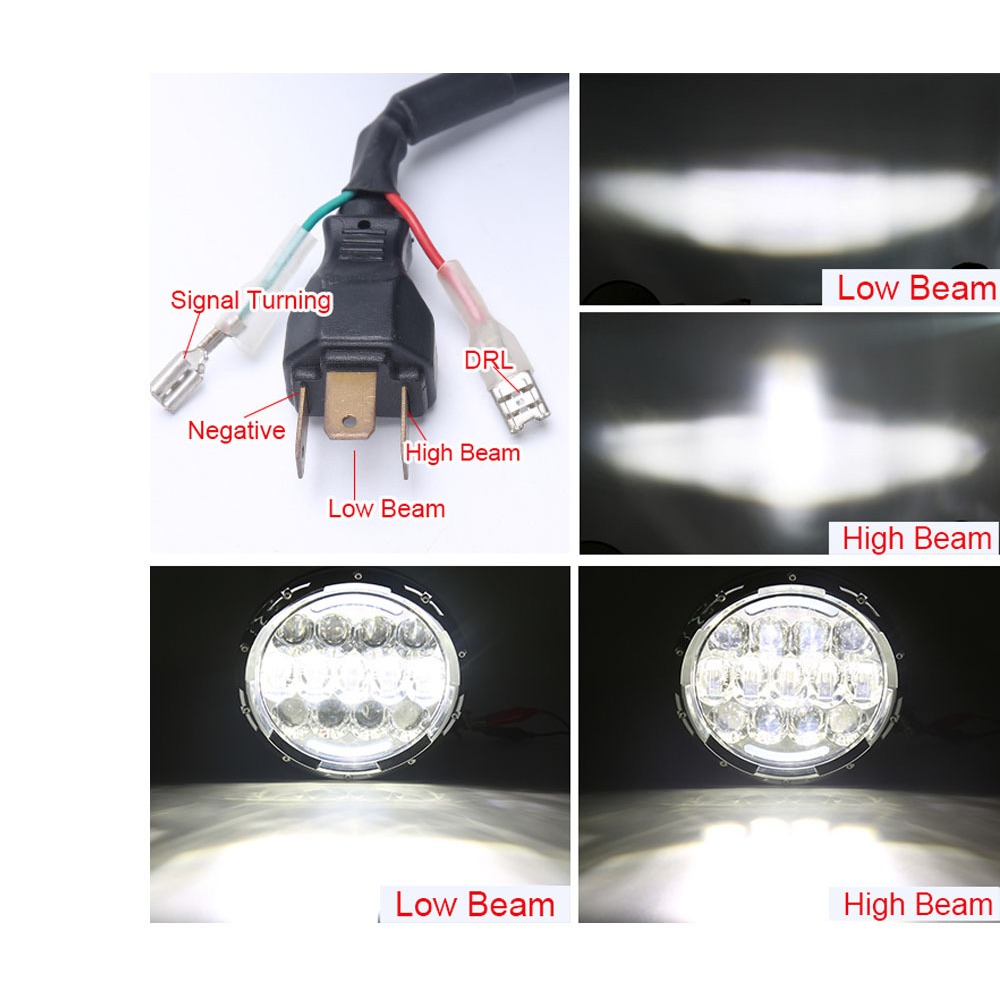 7 นิ้ว 13 ลูกปัดไฟหน้ารถ LED, รถจักรยานยนต์ฮาร์เลย์รถออฟโรด, ไฟดัดแปลง, อุปกรณ์เสริม ราคา ถูกที่สุด ดีลบีเคเค แกลเลอรีภาพที่ 5