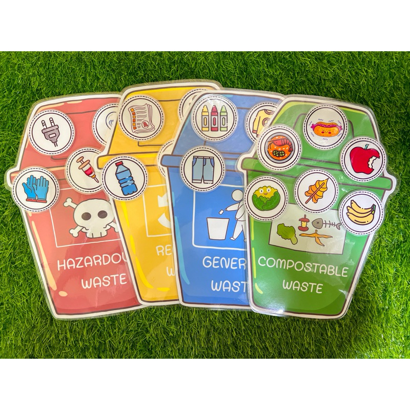 สื่อการสอน เกมการศึกษา การแยกขยะ แยกประเภทขยะ ถังขยะ4สี