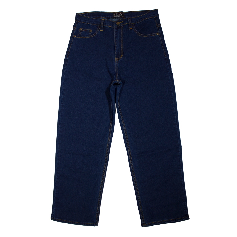 **NEW IN** Blacksheepjeans กางเกงยีนส์ผู้ชาย,ผู้หญิงขายาวเอวสูง ทรงกระบอกตรง ผ้ายืด ฟอกสียีนส์เข้ม รุ่น BSPST-230202