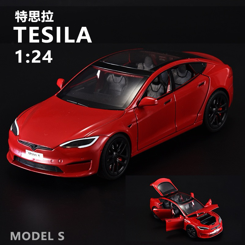 ของมีพร้อมส่ง โมเดลรถเทสล่า Model S สเกล 1/24