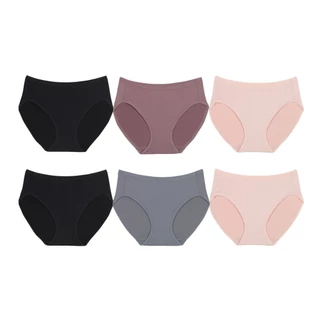 Wacoal Surprise Panty กางเกงในใส่สบายวาโก้ รูปแบบ Bikini เซ็ท 6 ชิ้น รุ่น WU1C34/WU1T34 คละสี (BT-GY)