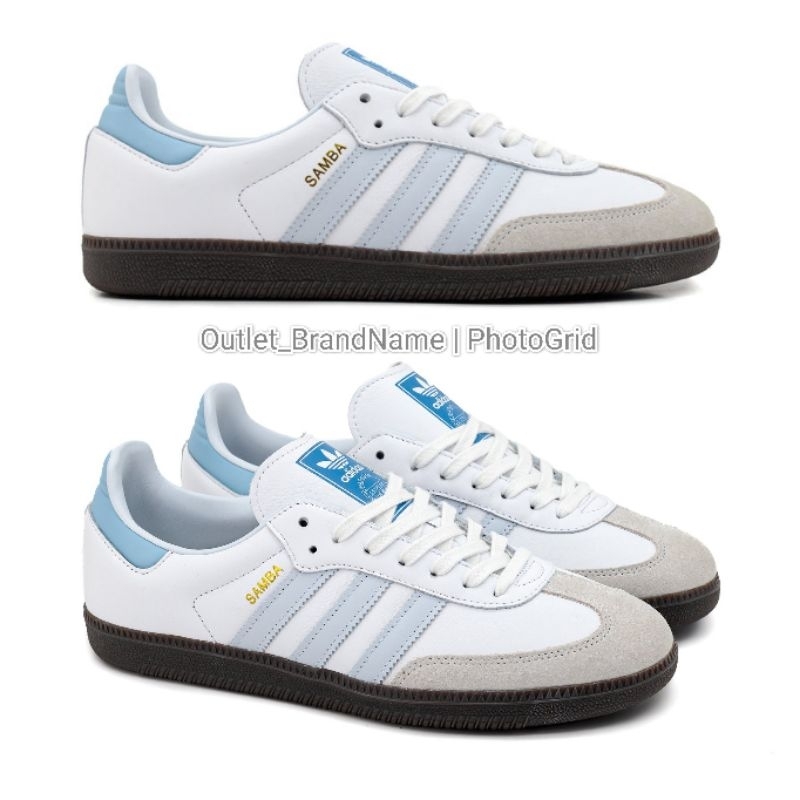 รองเท้า Adidas Samba White Blue ใส่ได้ทั้ง ชาย หญิง [ ของแท้ พร้อมส่งฟรี ]