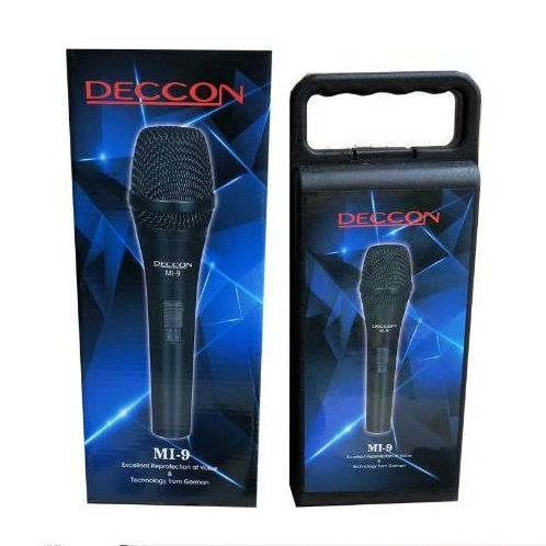 ไมโครโฟน ยี่ห้อ Deccon รุ่น MI-9 มาพร้อมกล่องเก็บอย่างดี สีดำ,  ความยาวไมค์ 7 นิ้ว  มีซองหนังใส่ไมโค