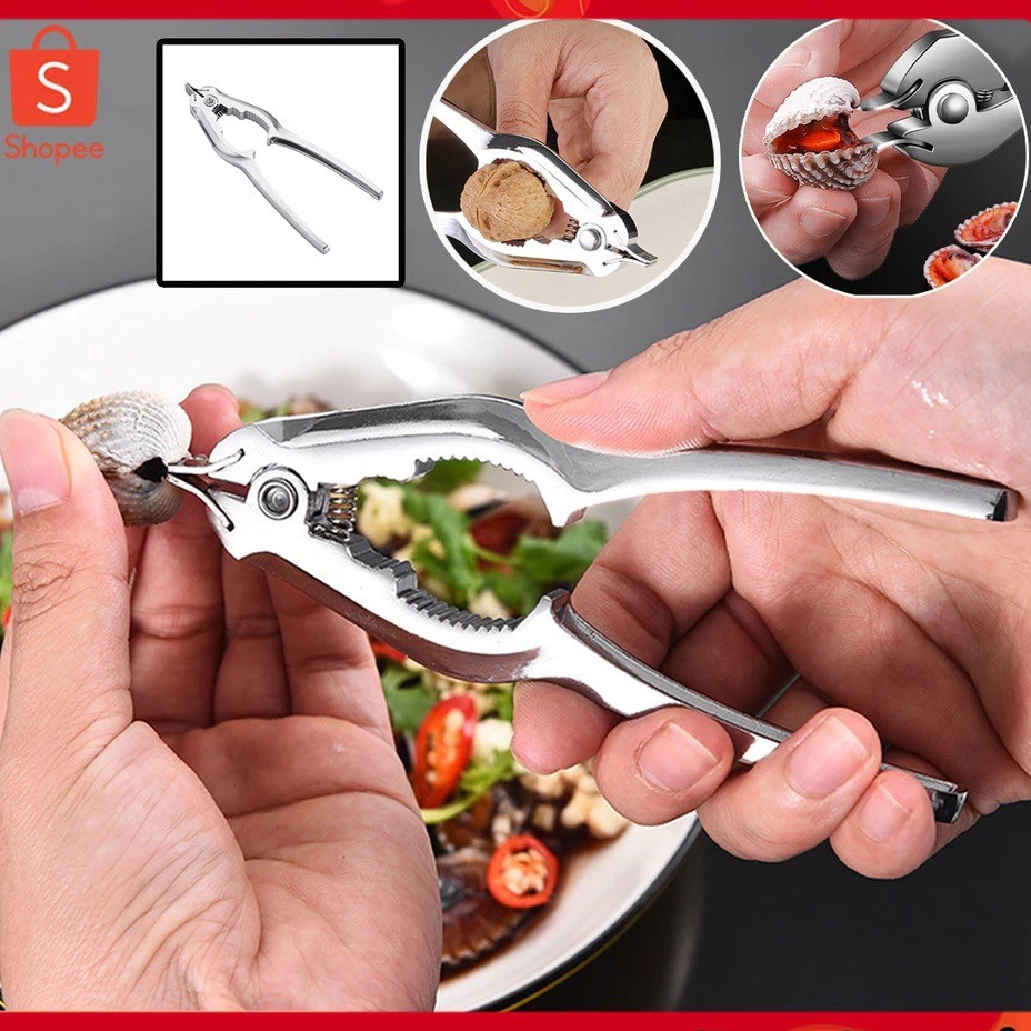 ที่แกะหอย ที่แกะปู ที่หนีบปู 2 in 1 สแตนเลสอย่างดีที่แกะหอยแครง บีบก้ามปู Stainless steel scallop The10shop.