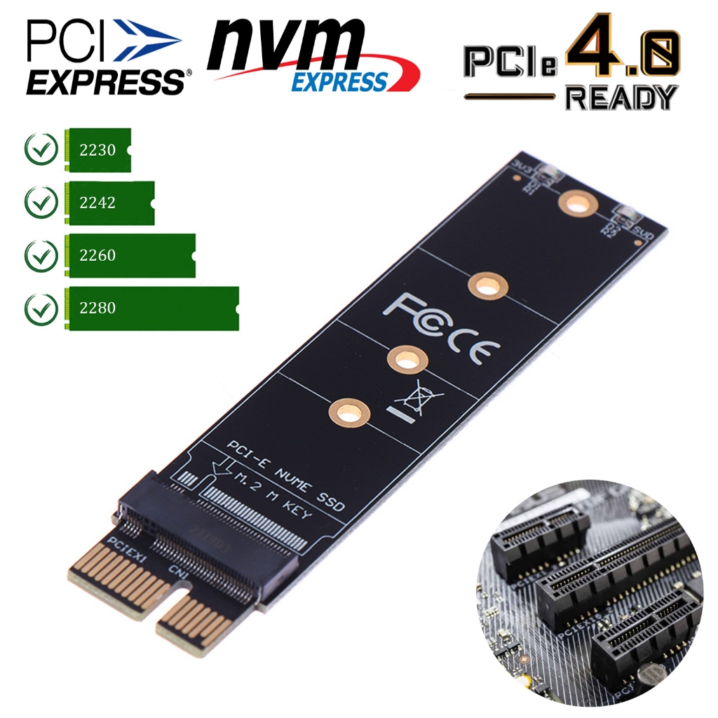 PCIe 3.0 4.0 x1 To NVMe M.2 SSD Adapter Card