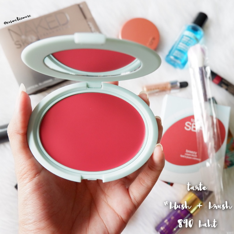 พร้อมส่ง! 💜 tarte sea breezy cream blush (full size) + brush สี berry bliss