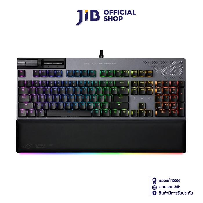 KEYBOARD (คีย์บอร์ด) ASUS ROG STRIX FLARE II ANIMATE (GUNMETAL) (ASUS ROG NX BROWN SWITCH - AURA SYNC RGB - EN/TH)