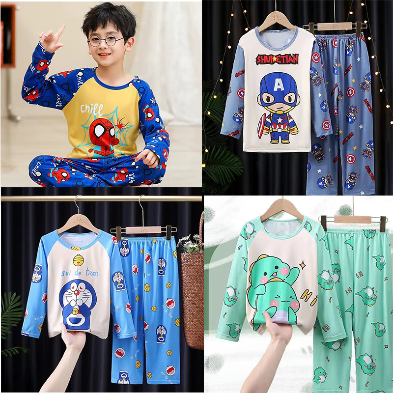 ชุดนอนเด็กชาย ชุดนอนเด็กแขนยาวขายาว ลายการ์ตูนผ้าดี ลายสวย (cn111)