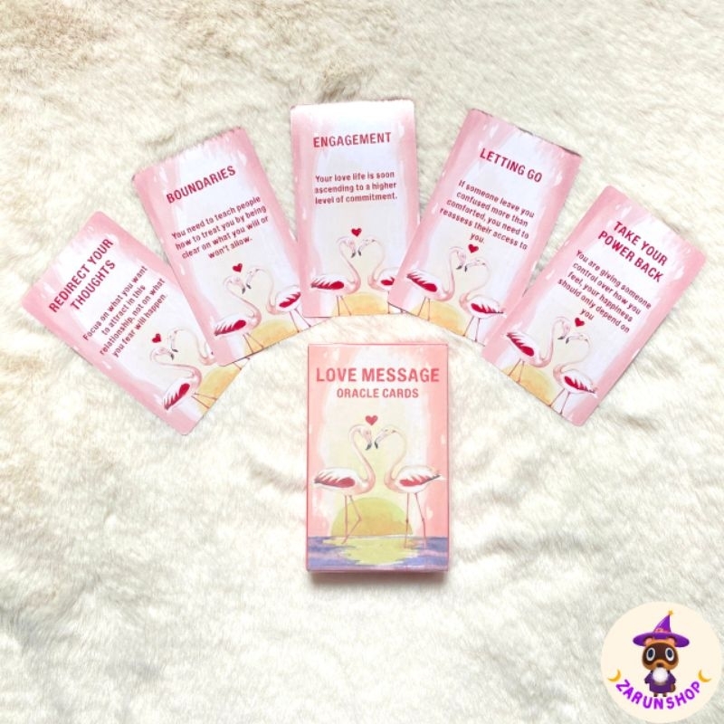 ไพ่ออราเคิล (พร้อมส่ง🇹🇭) Love Message Oracle Cards น้องโดฟลามิงโก้ทำนายรัก💖
