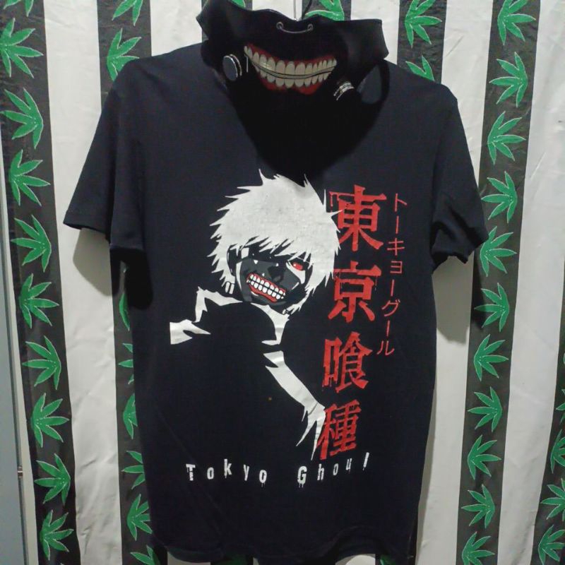 เสื้อยืดมือสอง + หน้ากากคอสเพลย์ การ์ตูน Tokyo Ghoul Size M.อก20/ยาว28.5