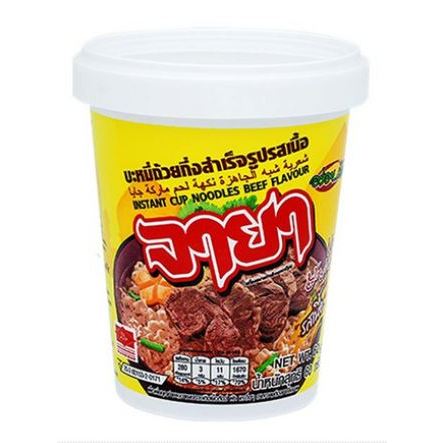 จายา บะหมี่ถ้วยกึ่งสำเร็จรูป รสเนื้อ/รสต้มยำกุ้ง 60 ก. แพ็ค 6