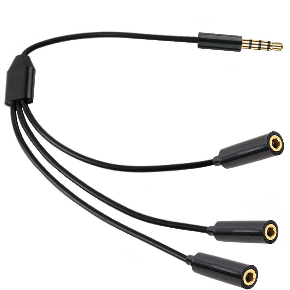 สายแยกหูฟัง 3ทาง 3.5mm (4-Pole) 3 Way Port Aux Multi Headphone Earphone Audio Splitter แต่ละช่อง รองรับ เสียงและไมค์ - รูปที่ 3