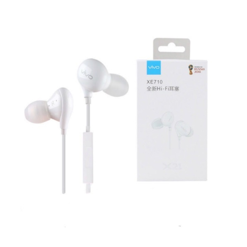 หูฟัง VIVO /XE710 มีแผงควบคุมอัจฉริยะ และไมโครโฟนในตัว ใช้กับช่องเสียบขนาด 3.5 mm รองรับทุกรุ่น