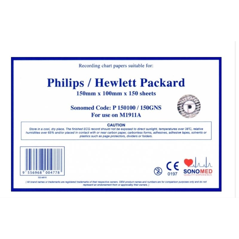 กระดาษวัดคลื่นหัวใจทารก HEWLETT PACKARD/ PHILIPS M1911A ( P150100/150GNS )