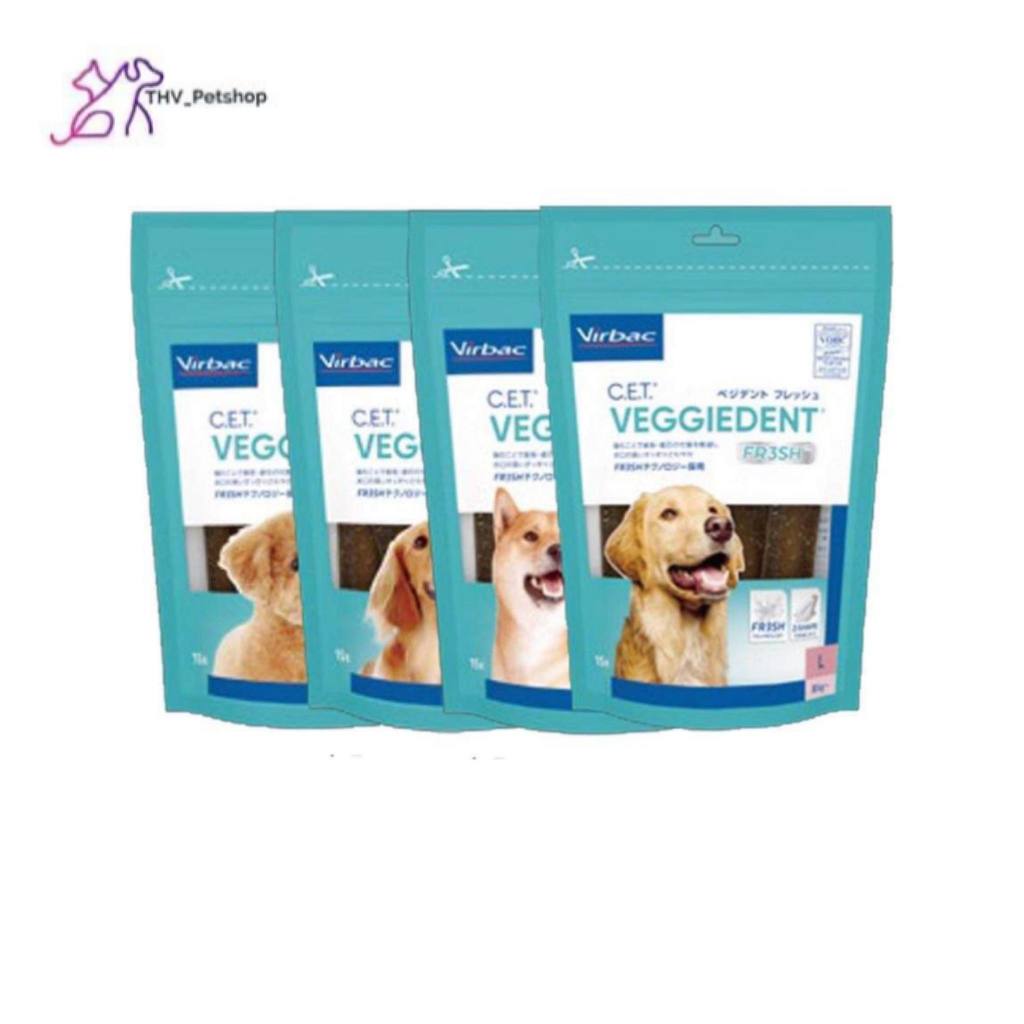 Veggiedent Fresh C.E.T. Virbac เวจจี้เด้นท์ เฟรช ขนมขัดฟัน สุนัข ล้ว