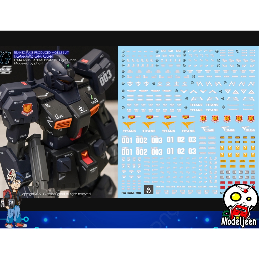 (Ghost Decal) Water Decal 127 HG1/144 RGM-79Q Jesta Quel