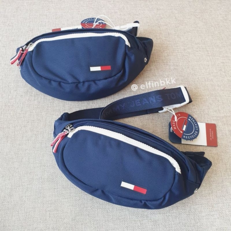 แท้ 💯 <US 🇺🇸> TOMMY JEANS city cool Bum Bag กระเป๋าคาดอก คาดเอว ทอมมี่ สีดำ/สีน้ำเงิน