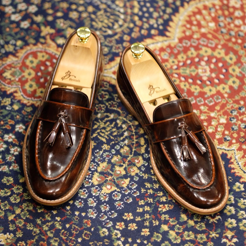 British รองเท้าหนัง Wlid Tassel Loafers (Brown)