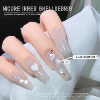 เปลือกหอยแต่งเล็บสีขาวพร้อมส่ง
