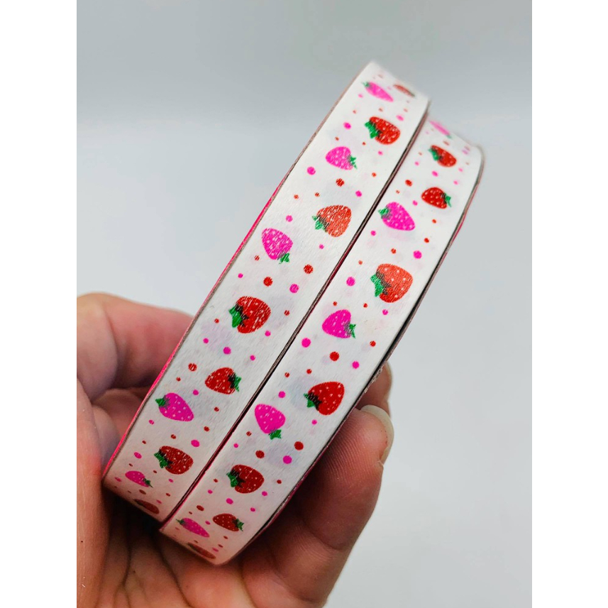 ริบบิ้นพับเหรียญลายสตอเบอรี่ (เบอร์ 2) จำนวน 10 ม้วน ราคา 160 บาท - รูปที่ 3
