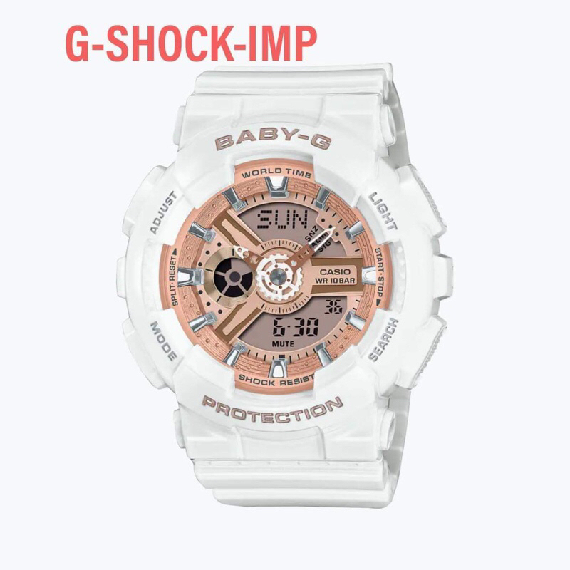 นาฬิกา Baby-G รุ่น BA-110X-7A1 ขาวพิ้งโกล ประกันcmg 1ปี